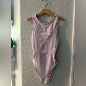 FP Movement by Free People Ribbed Bodysuit in Rose Quartz. Brand New With Tags.